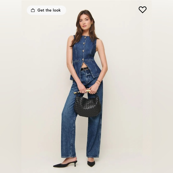 NWT Reformation Ophelia Denim Top in Keila Size 6 Vest - Picture 5 of 13